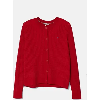 Dámské oblečení Bavlněný kardigan Tommy Hilfiger WW0WW43329 červená 33X, vel. XS
