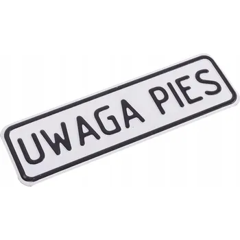 Výstražná tabulka 6x20cm Informační kovová "POZOR PES"