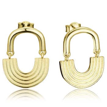 Náušnice MINET Moderní pozlacené stříbrné náušnice JMAS0320GE00