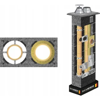 Komín Komínový systém Scheier 160 + 100 8 m systémový komín pro plynový krb