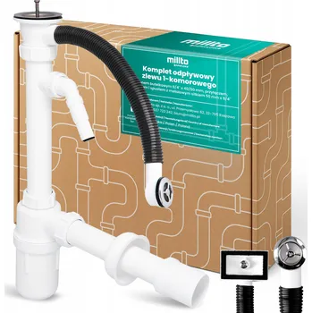 Sifon ODPAD Z DŘEZU SIFON 6/4 40/50 mm PRO JEDNOKOMOROVÝ DŘEZ S přepadem, sítko W2-M