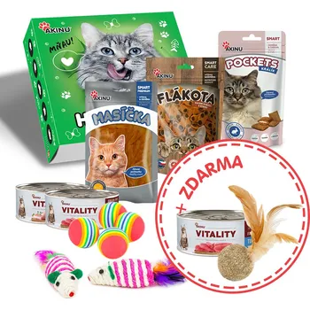 Krmivo pro kočku Akinu HAPPY BOX Pamlsky, krmivo a hračky pro kočky