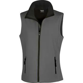 Dámská vesta Result Dámská softshellová vesta Printable R232F Barva: Šedá uhlová - Černá, Velikost: XL