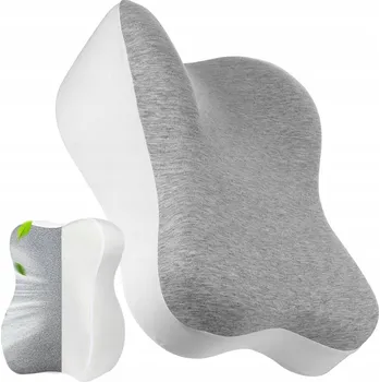 Polštář POLŠTÁŘ POD KOLENA, ORTOPEDICKÝ POLŠTÁŘ NA NOHY KE SPANÍ NA BOKU, ŠEDÝ