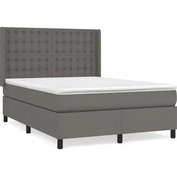 Postel Kontinentální postel s nastavitelným čelem, šedá, 193 x 147 x 118/128 cm