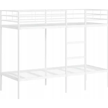 Postel Patrová postel kovová, bílá 207 x 79,5 x 150 cm, pro děti od 6 let