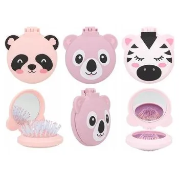 kartáč na vlasy KARTÁČ NA VLASY SE ZRCÁTKEM PANDA S OUŠKY, KOMPAKTNÍ TOP MODEL