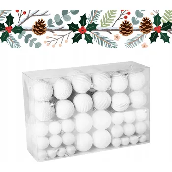 Vánoční dekorace Sada vánočních vánoční baňky na stromeček, PLASTOVÉ, NEROZBITNÉ, 6/4/2,5 cm, 100 ks, VÁNOČNÍ