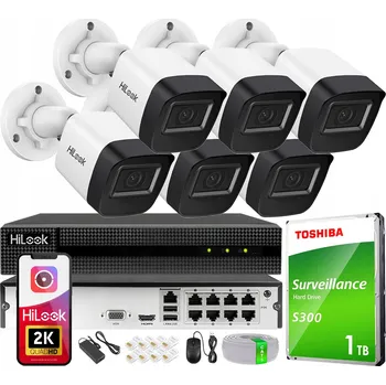 Bezpečnostní kamera IP Monitorovací Set 6 Kamer 4Mpx Aplikace Detekce Náhled Online 24/7