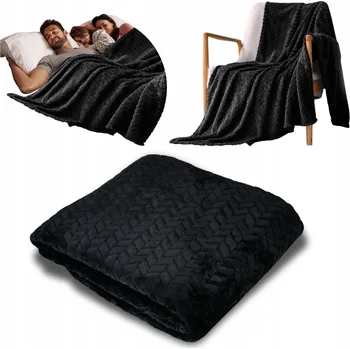 Prostěradlo Deka Sweet Home Collection polyester 160 cm x 200 cm černá