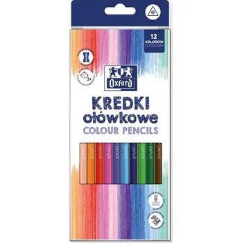 Pastelka Trojúhelníkové školní Pastelky 12 kolorów + ořezávátko Oxford