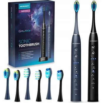 Elektrický zubní kartáček Sonický kartáček na zuby, sada 2 ks Berdsen Galaxy Duo