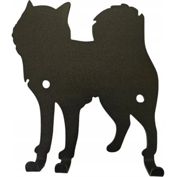 Věšák Ozdobný věšák na klíče pes Azor 15x16x3cm Černý MAT