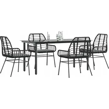 Sada zahradního nábytku z umělého ratanu VidaXL šedá 5 ks