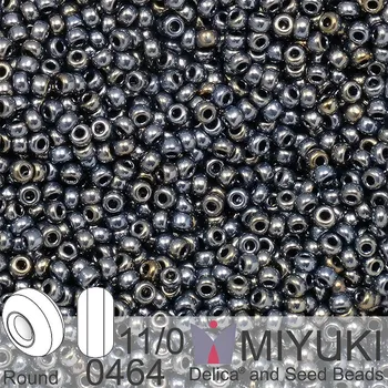Korálek Korálky Miyuki Round 11/0. Barva 0464 Metallic Light Gunmetal. Balení 5g.