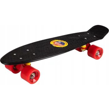 Skateboard PROMO Skateboard "rybka" černý s červenými kolečky