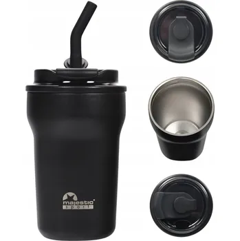Termohrnek Termohrnek se slámkou a pítkem, nerezová ocel Majestic Sport 420 ml