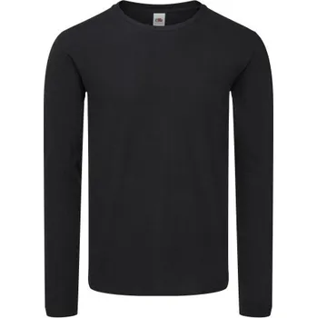 Pánské tričko Pánské Tričko s dlouhým rukávem Fruit of the Loom Iconic, černé, velikost 5XL