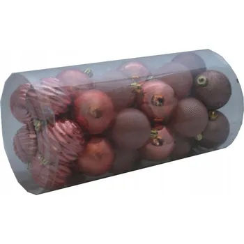 Vánoční dekorace Vánoční Baňky nerozbitné šedé 6cm Tubus 30ks