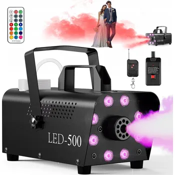 Výrobník mlhy VÝROBNÍK MLHY STROJ GENERÁTOR FOGIC 500W LED + DÁLKOVÉ OVLÁDÁNÍ ČERNÝ