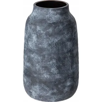 Váza Keramická váza na květiny, rustikální dekorativní, tmavě modrá, 16,5 x 28 cm