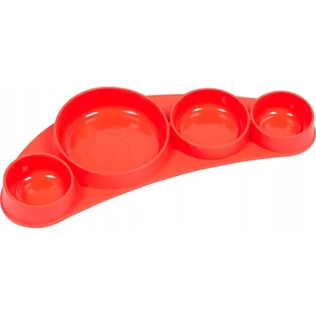 Talíř Talířek Koo-di červený silikonový