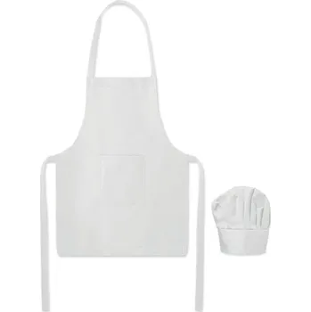 Kuchyňská zástěra Zástěra a kuchařská čepice pro děti 4-8 let (v závislosti na výšce)