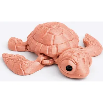 Hýbací flexi 3D želva | Svíčkománie3D | Barva: Lososová pastelová