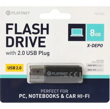 USB flash disk Flash disk PLATINET PMFE8B 8 GB USB 2.0 černý
