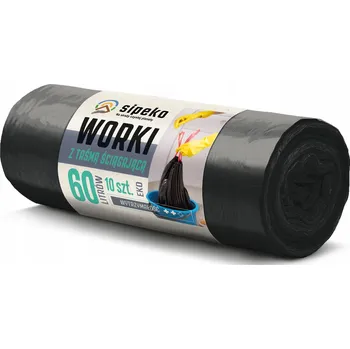 Pytle na odpadky Pytle na odpad s páskou 60L 10 KS LDPE SILNÉ UNIVERZÁLNÍ SIPEKO