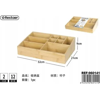 Úložný box Rest.aer - Bambusový organizér / úložný box na doplňky, 9 přihrádek
