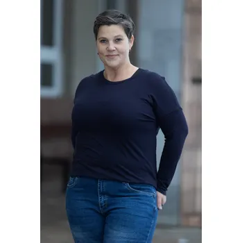 Dámské oblečení Italy fashion Tričko do gumy CHICO Barva: Tmavě modrá, Velikost: UNI: M-XL