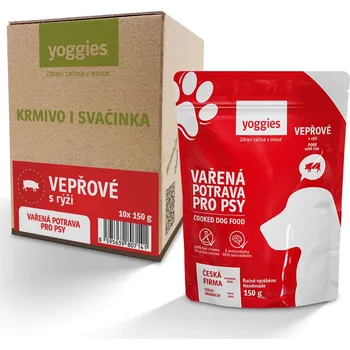 Yoggies Balení vařené Vepřové maso s rýží Hmotnost: 10x150g