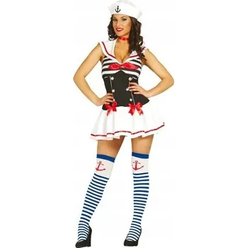 Karnevalový kostým Kostým paní kapitánky lodi, námořnický styl, L
