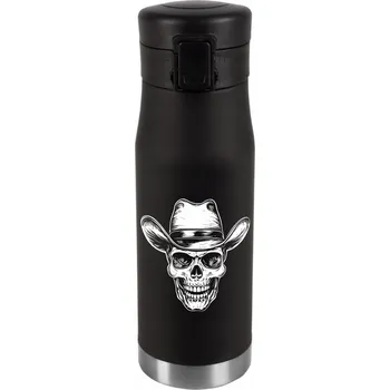 Termohrnek Termohrnek s vakuovou izolací, Gravírování, Vánoce, Narozeniny, Stříbrný, LEBKA 045