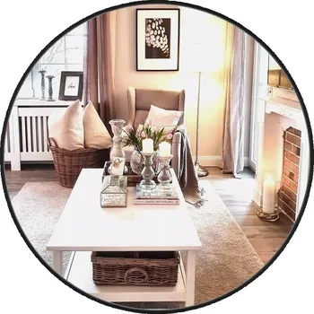 Zrcadlo ZRCADLO KULATÉ HD 40 CM ČERNÉ HOTOVÉ ZRCADLO DEKORATIVNÍ