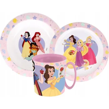 Sada nádobí Disney Princess True z mikroplastu s hrnkem 350 ml
