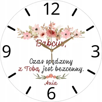 Hodiny Nástěnné Hodiny Dárek pro Babičku ke Dni Babiček - Čas strávený s Tebou je K Nezlacení - 35 cm
