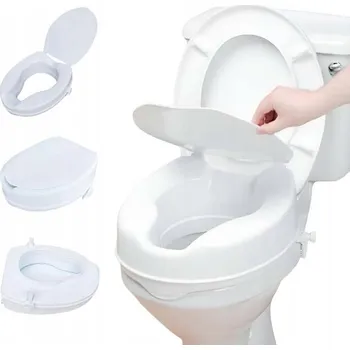 WC sedátko NÁSTAVEC NA WC SEDÁTKO ZVYŠUJÍCÍ S VÍKEM 10 CM, NOSNOST 139 KG