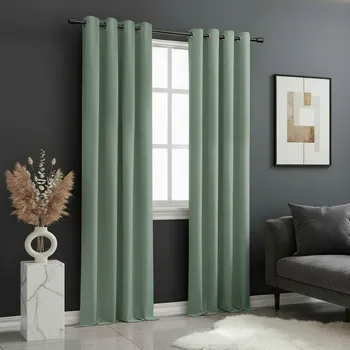 Dekorační jednobarevný závěs s kroužky EASY TOP tmavě mátová 1x140x250 cm (cena za 1 kus) MyBestHome