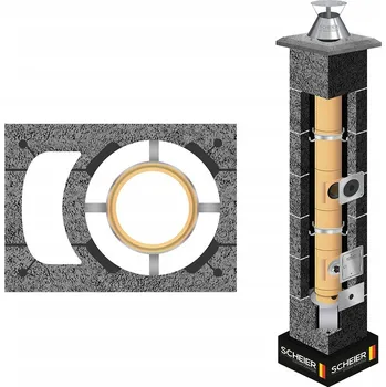 Komín Komín pro plyn fi 100 10m Scheier turbo systémový keramický komínový systém