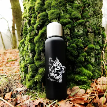 Termoska Termoska s hrnkem 750ml Vánoční motiv Personalizace Pes německý ovčák