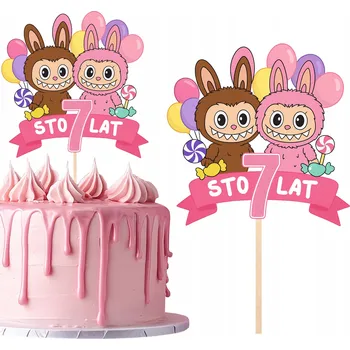 Jedlá dekorace na dort LABUBU ZÁPICH DO DORTU PERSONALIZOVANÁ, LIBOVOLNÝ VĚK