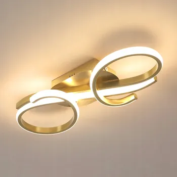 Stropní svítidlo LED moderní lustr zlatý 36W 3000K-6500K do obýváku