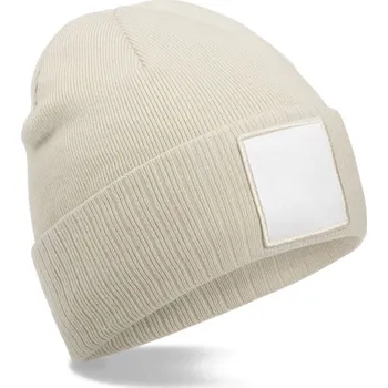 Sportovní čelenka Beechfield Zimní čepice s nášivkou B337R Barva: Krémová - Bílá