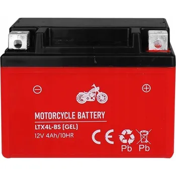 Motobaterie Gelový akumulátor Lamex 12V 4Ah pravá + pro skútr, motorku, čtyřkolku