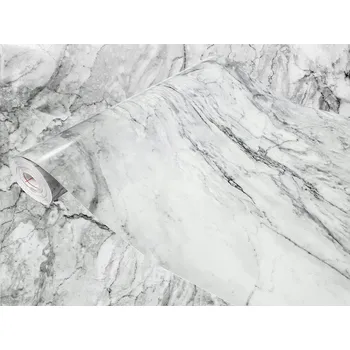 Tapeta Samolepicí Tapeta Imitace Mramoru Šedá Fólie Nábytek Skříňky Deska 45cm