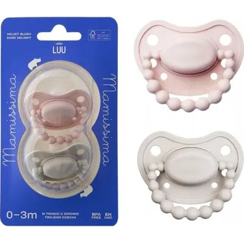 LUU Sada silikonových ortodontických dudlíků 2ks LUU Velvet Blush 6M+