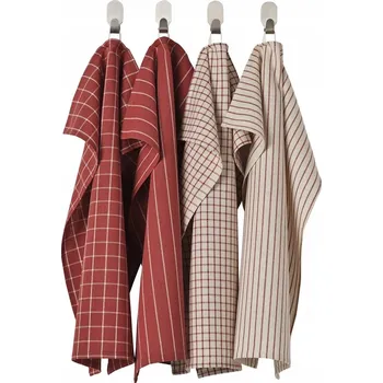 Utěrka IKEA Rinnig utěrka červená/béžová s proužky 45x60 cm 4 kusy