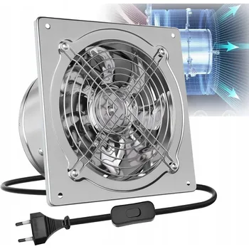 Domácí ventilátor Odtahový ventilátor 150mm 525m3/h TICHÝ do koupelny s EU zástrčkou, vhodný i do kuchyně